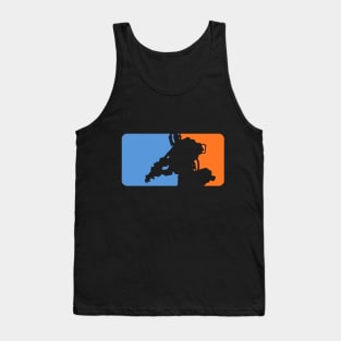 Shoot the Runner-Major League Titanfall 2 (Blue, Transparency, Orange) Tank Top